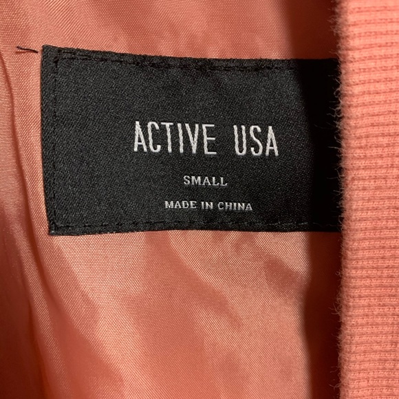 Active USA Pink Bomber Jacket - Picture 3 of 5